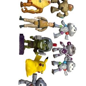 Assorted Kids Action Figure Toy Set with Yellow Pikachu Figure